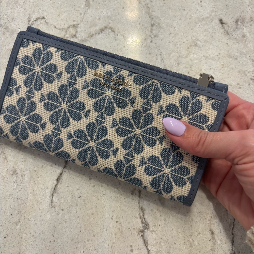 Kate Spade Blue and Cream Floral Wallet